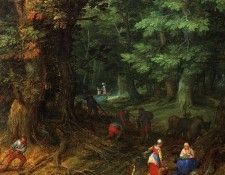 Brueghel Jan the Elder Rest on the Flight to Egypt detail. ,   (1568-1625)