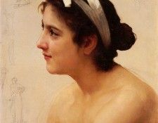 Bouguereau William Etude d-une femme pour Offrande a l- Amour. ,  