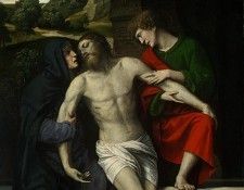 Moretto da Brescia Pieta, 1520s, 175.8x98.5 cm, Detalj 2, NG. ,  