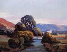 Hans Peter Beer - Paysage au Clocher, De. , -