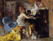 Boldini Giovanni Woman at a Piano. Boldini, 