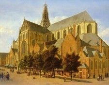 Berckheyde Gerrit 1638 to 1698 The Exterior Of The Church Of Saint Bavo In Harlem SnD 1666 O P 60. Berckheyde, 