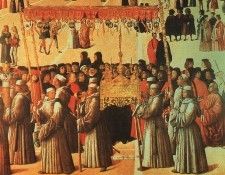 BELLINI,GENTILE PROCESSION IN THE PIAZZA DI SAN MARCO, DETAL. , 