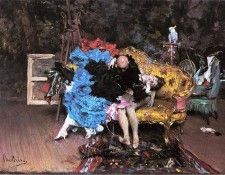 Boldini Giovanni The Model and the Mannequin aka Berthe in the Studio. Boldini, 