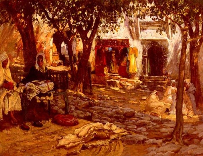 Bridgman Frederick Arthur An Eastern Courtyard. ,  