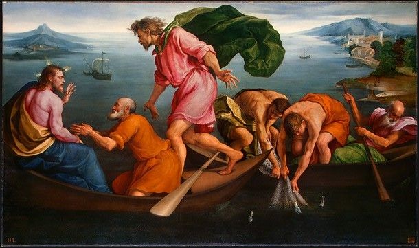 Bassano,J. The Miraculous Draught of Fishes, 1545, 143.5x243. ,    