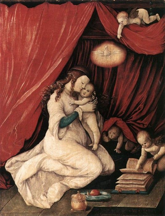 BALDUNG GRIEN Hans Virgin And Child In A Room.  Grien, 