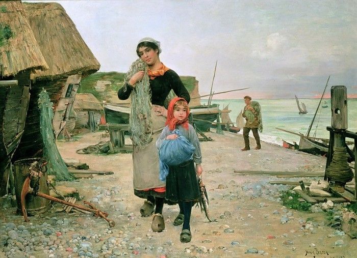 Fisherfolk Returning with their Nets, 1882. , 