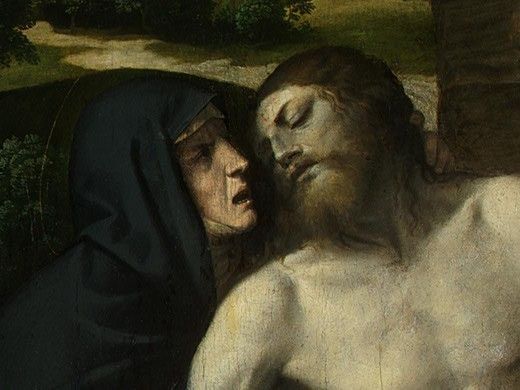 Moretto da Brescia Pieta, 1520s, 175.8x98.5 cm, Detalj 3, NG. ,  