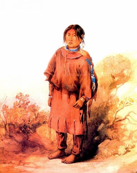 04 Piegan Blackfeet girl KarlBodmer sqs. , 