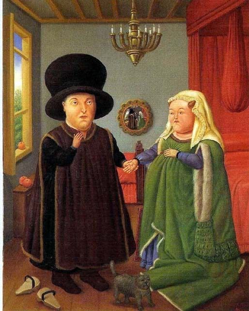 I coniugi Arnolfini da Van Eyck. , 