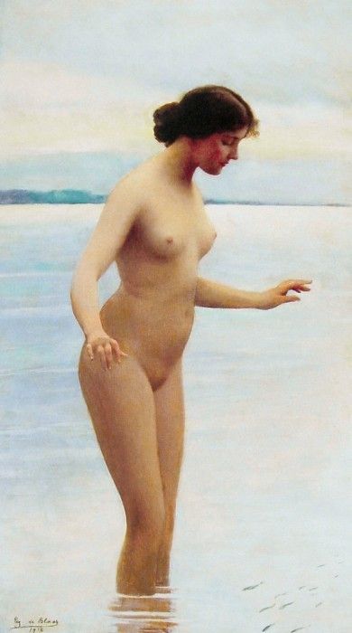 In the water. Blaas,  