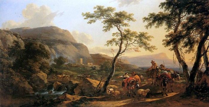 Berchem Nicolaes Wooded landscape Sun. , 