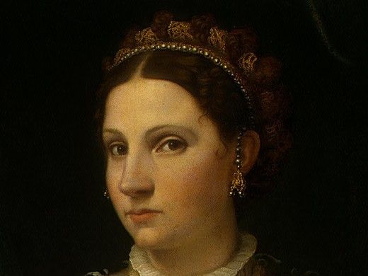 Moretto da Brescia Portrait of a Lady in White, c. 1540, 1(3. ,  