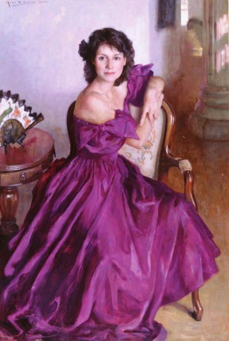 Banks Allan Woman In Purple Dress. ,  R