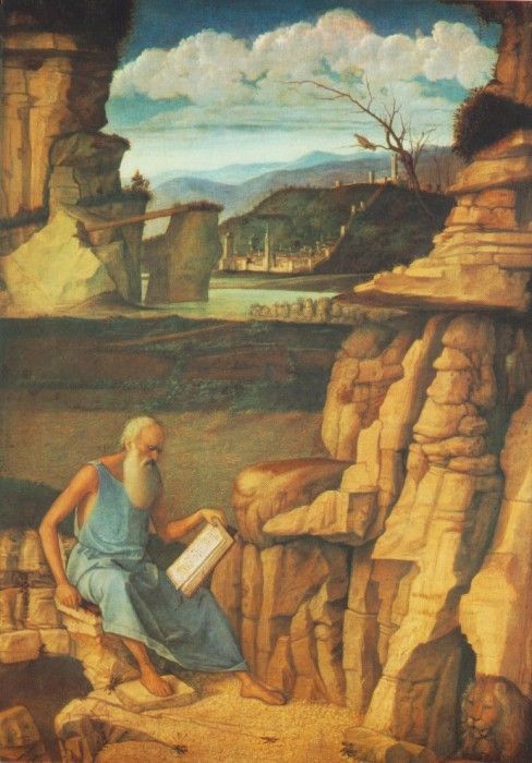 BELLINI,G. ST JEROME READING IN THE COUNTRYSIDE, NG LONDON. , 