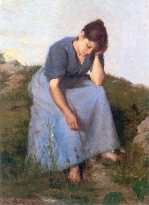 Breton Jules Young Woman in a Field. , 