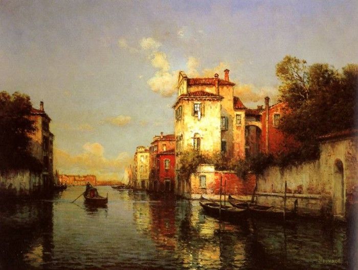 Bouvard Noel Gondolas On A Venetian Canal2. , 