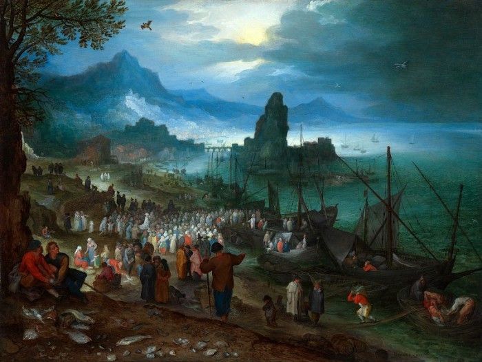  . 1597. 2635.  ,  [Christ Preaching At The Seaport]. ,   (1568-1625)