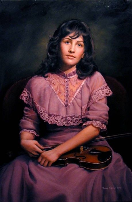 Kathleen with violin. , 