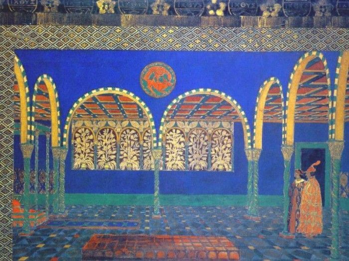 bakst le-martyre-de-saint-sebastien act-i-set-design 1911. , 