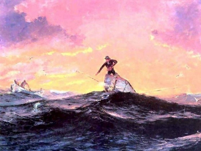 gentle breezes csg054 fisherman at dawn. ,  