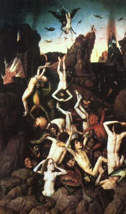 Bouts,D. The Fall of the Damned, 1450, oil on wood, Musee de. , Dieric