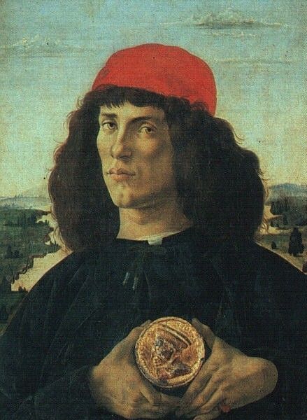 BOTTICELLI, SANDRO - PORTRAIT OF A MAN WITH A MEDAL, BEFORE 1. , Alessandro