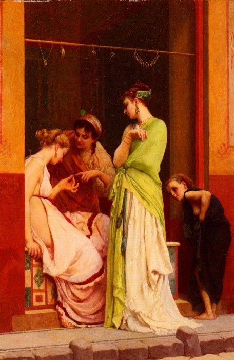 Boulanger Gustave Clarence Rodolphe Une Marchande De Bijoux A Pompeii.    