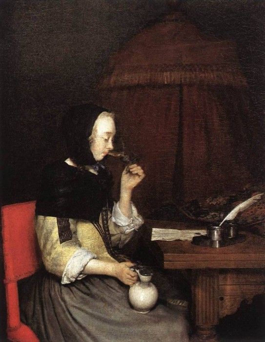 Woman Drinking Wine WGA. Borch,  