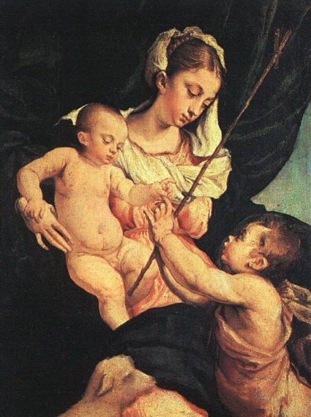 BASSANO Jacopo Madonna And Child With Saint John The Baptist. ,    