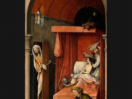 BOSCH DEATH AND THE MISER, C. 1485-1490 DETALJ 1 NGW. , 