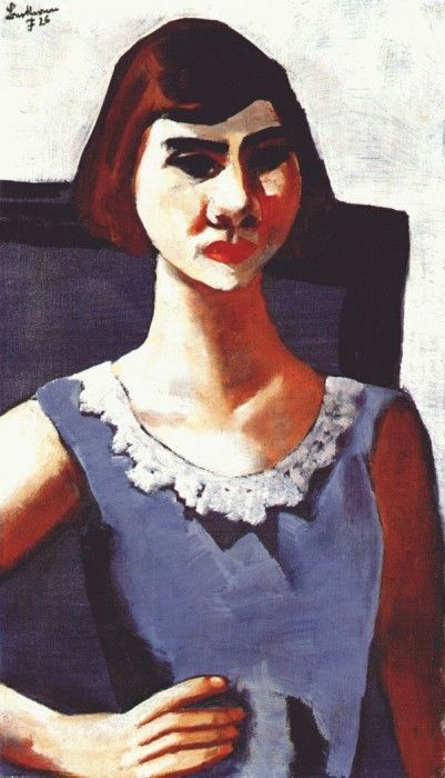 beckmann portrait of quappi in blue 1926. , 