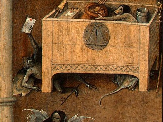 BOSCH DEATH AND THE MISER, C. 1485-1490 DETALJ 4 NGW. , 