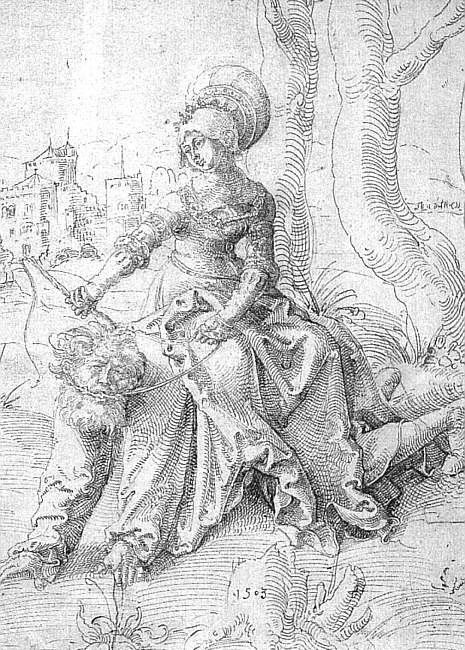 Baldung Grien Phyllis and Aristotle, pen and black ink, Muse.  Grien, 