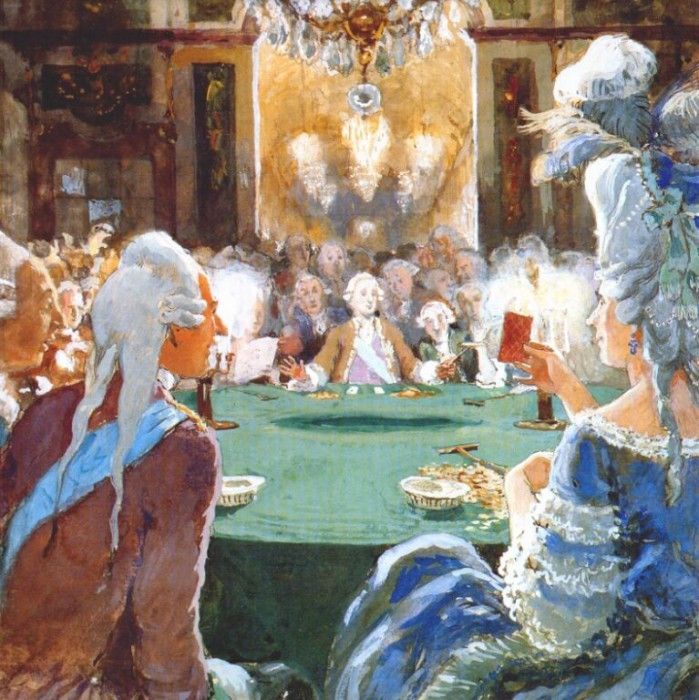 benois the countess making good her losses 1910. ,  