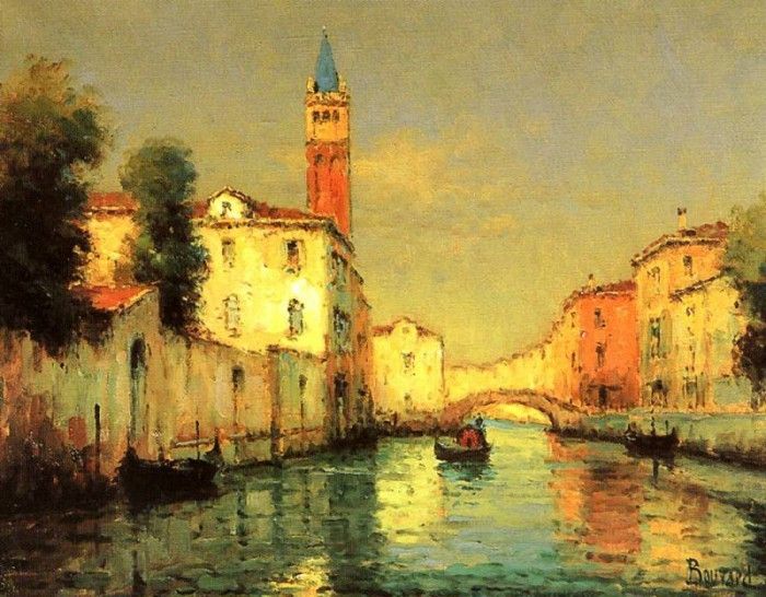 Bouvard Noel On A Venetian Canal. , 
