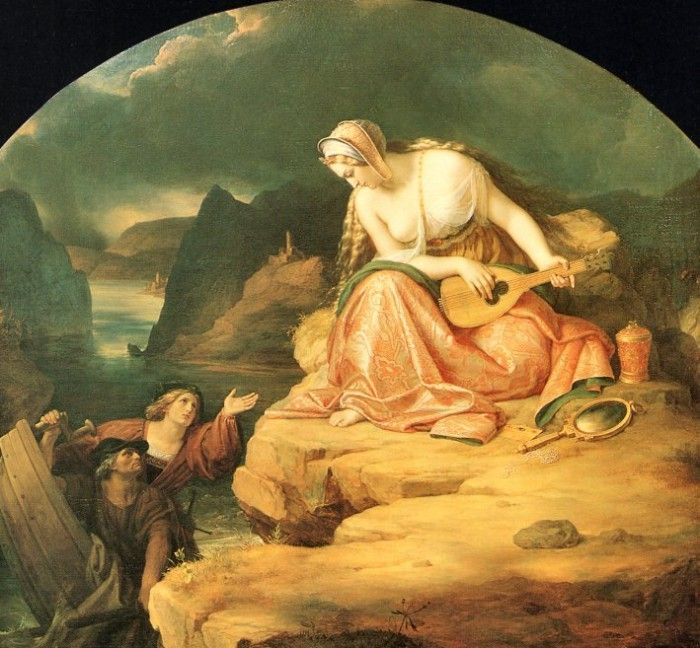 von Gemalde, Karl Begas - The Lorelei detail (end. , 