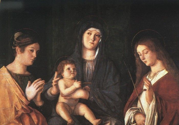 BELLINI,G. THE VIRGIN AND CHILD WITH TWO SAINTS, PRADO. , 
