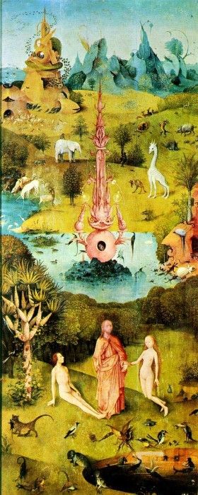 Bosch Lustarnas tradgard Left wing, Paradise (Garden of Ede. , 