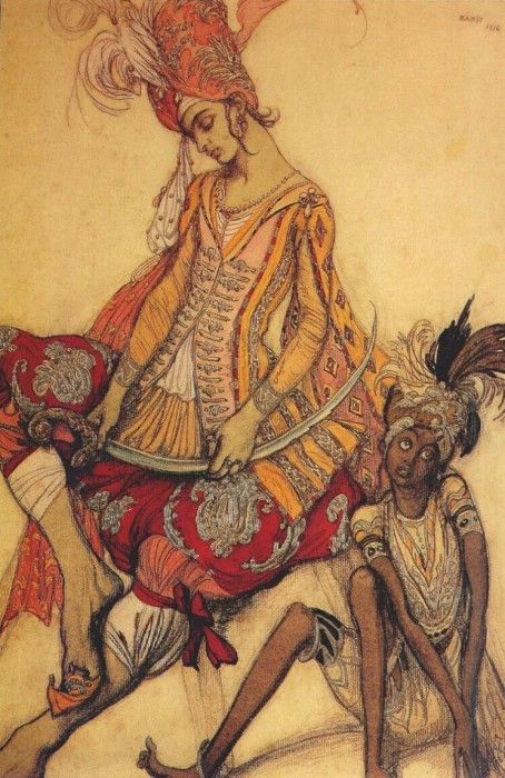 bakst the-sleeping-beauty eastern-prince-and-his-page 1916. , 