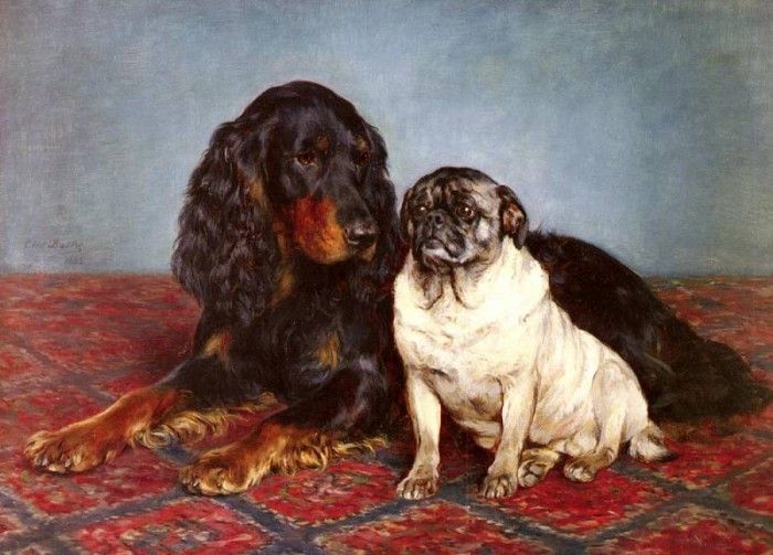 Bache Otto A Spaniel And A Pug. , 