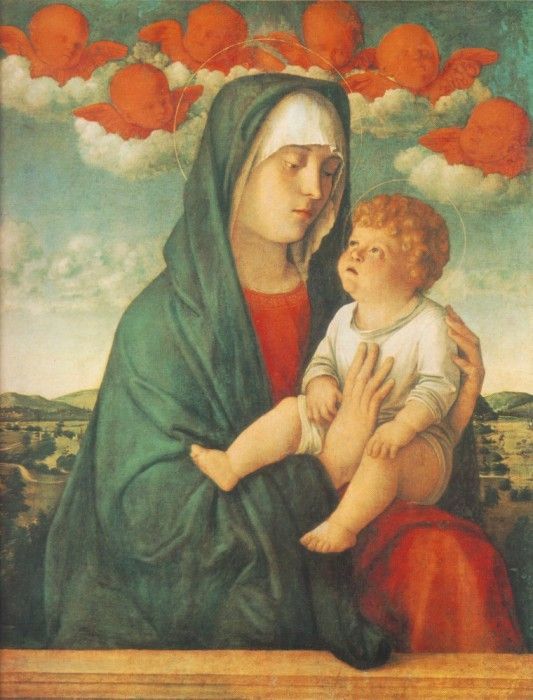BELLINI,G. MADONNA OF RED ANGELS, GALLERIE DELLACADEMIA VEN. , 