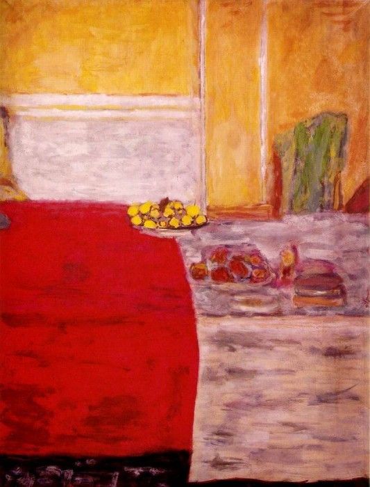 Bonnard Fruits sur le tapis rouge, ca 1943, Gouache, 64x48 c. , 