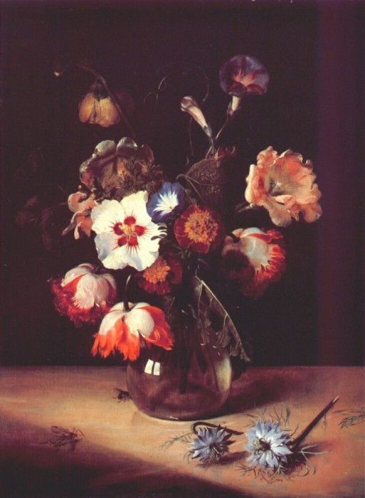de bray flowers in glass vase 1671. Брей,