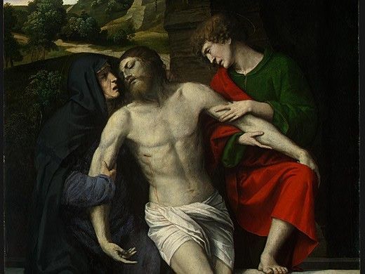 Moretto da Brescia Pieta, 1520s, 175.8x98.5 cm, Detalj 2, NG. ,  