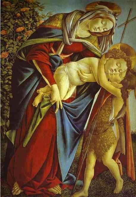 Alessandro Botticelli - Madonna and Child and the young St. John the Baptist. , Alessandro
