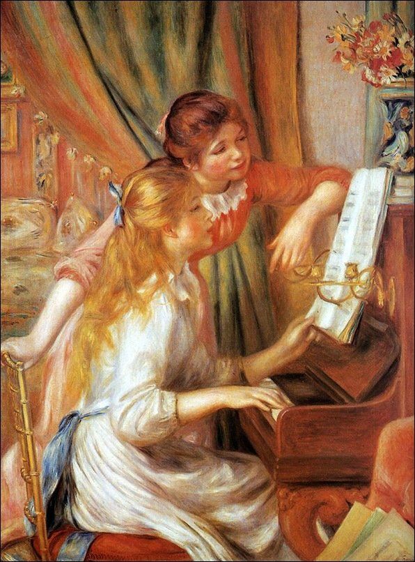 Картина Пьера Огюста Ренуара «Девушки за фортепиано»